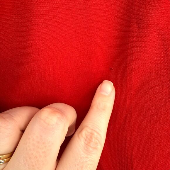 Ann Taylor Petites 10P High Rise Wide Leg Pants Red Lined Side Zip Career FLAW! - Picture 9 of 15